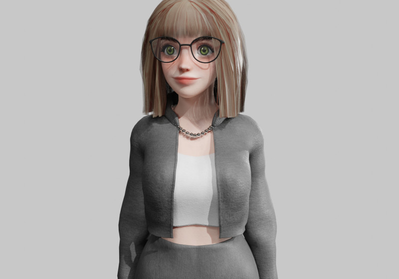 Pretty Cartoon woman V38334 Modelo 3D .c4d .max .obj .3ds .fbx .stl .blend