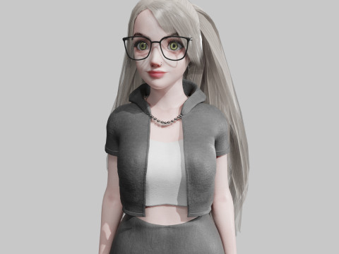Pretty cool woman V31980 Model 3D