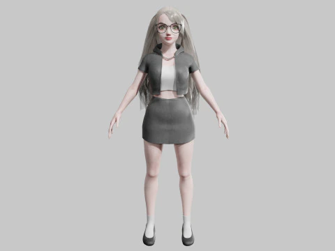 Pretty cool woman V31980 3D Model