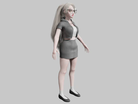 Pretty cool woman V31980 3D Model
