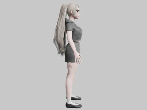 Pretty cool woman V31980 3D Model