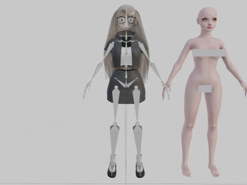 Pretty cool woman V31980 3D Model