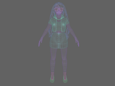 Pretty cool woman V31980 Modèle 3D