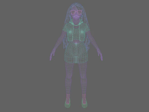 Pretty cool woman V31980 3D Model