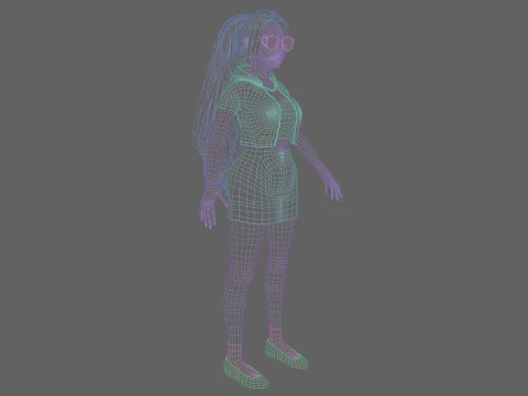 Pretty cool woman V31980 3D Model