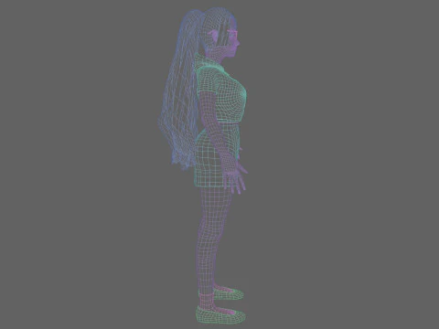 Pretty cool woman V31980 3D Model