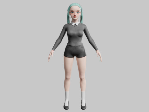Pretty cute Woman V27025 Modèle 3D