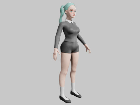 Pretty cute Woman V27025 Modèle 3D