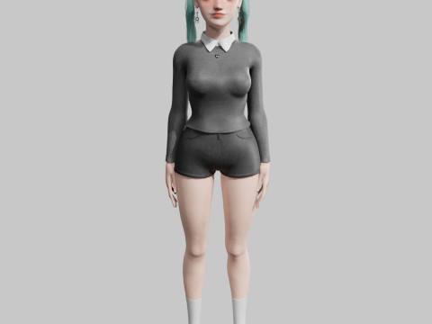 Pretty cute Woman V27025 Modèle 3D