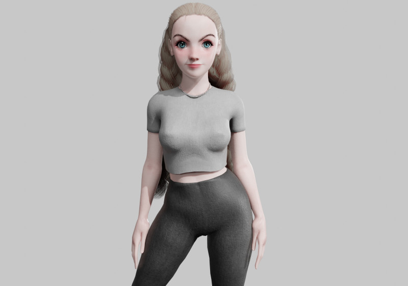 Pretty stylized woman V32182 Modello 3D .c4d .max .obj .3ds .fbx .stl .blend