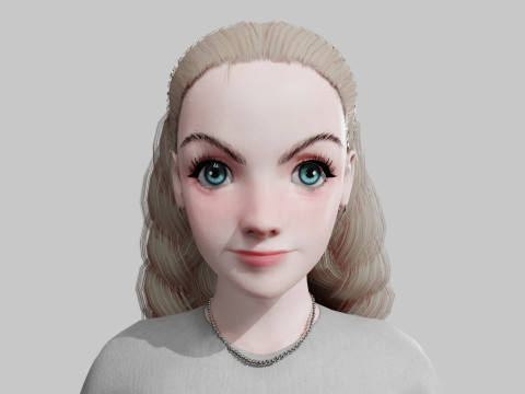 Pretty stylized woman V32182 Modello 3D