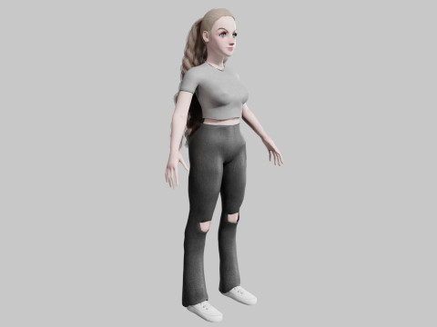 Pretty stylized woman V32182 Modello 3D