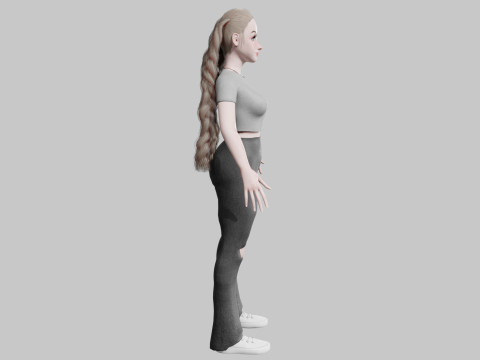 Pretty stylized woman V32182 Modello 3D
