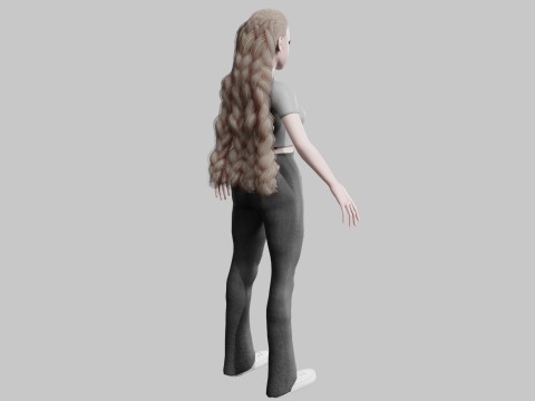 Pretty stylized woman V32182 Modello 3D