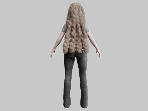 Pretty stylized woman V32182 Modello 3D