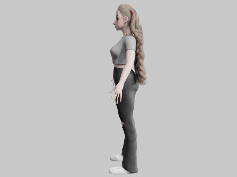 Pretty stylized woman V32182 Modello 3D