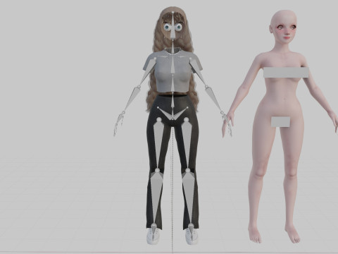 Pretty stylized woman V32182 Modello 3D
