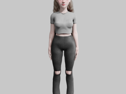 Pretty stylized woman V32182 Modello 3D