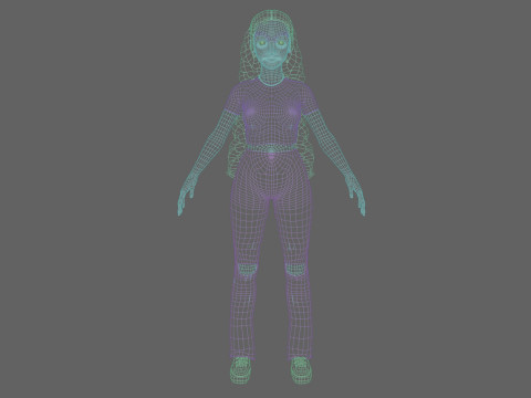 Pretty stylized woman V32182 Modello 3D