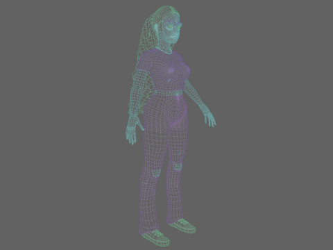 Pretty stylized woman V32182 Modello 3D