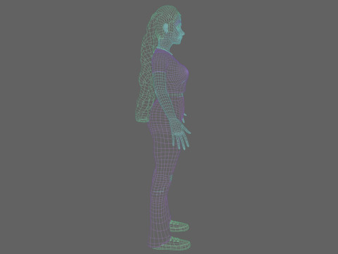 Pretty stylized woman V32182 Modello 3D