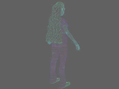 Pretty stylized woman V32182 Modello 3D