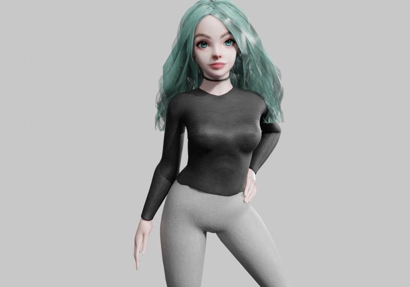 Pretty teen Woman V34281 3Dモデル .c4d .max .obj .3ds .fbx .stl .blend 