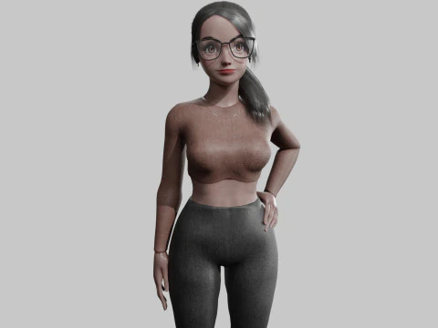 예쁜 젊은 여자 V23915 3D 모델