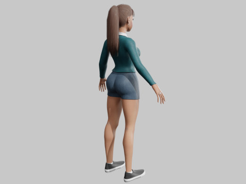 Standard cute Woman V22444 3D Model