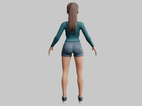 Standard cute Woman V22444 3D Model