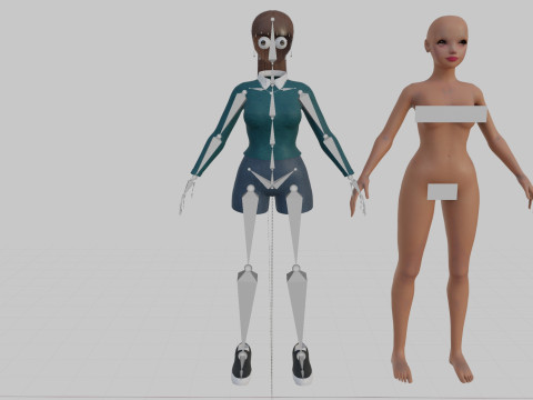 Standard cute Woman V22444 3D Model