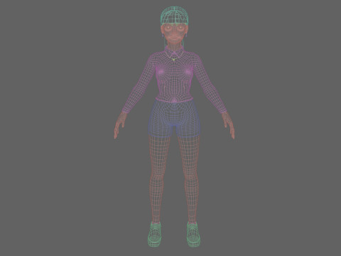 Standard cute Woman V22444 3D Model