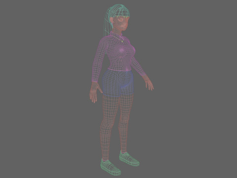 Standard cute Woman V22444 3D Model