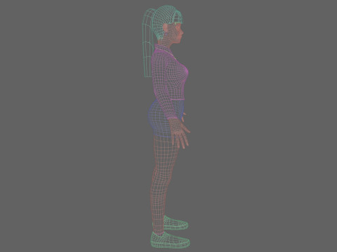 Standard cute Woman V22444 3D Model