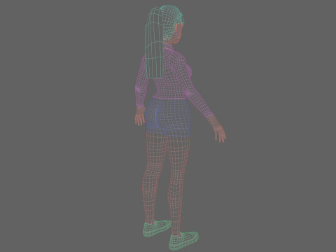 Standard cute Woman V22444 3D Model