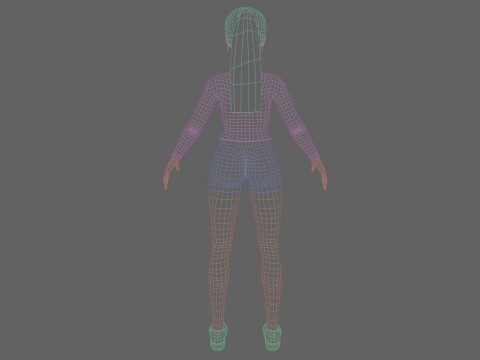 Standard cute Woman V22444 3D Model