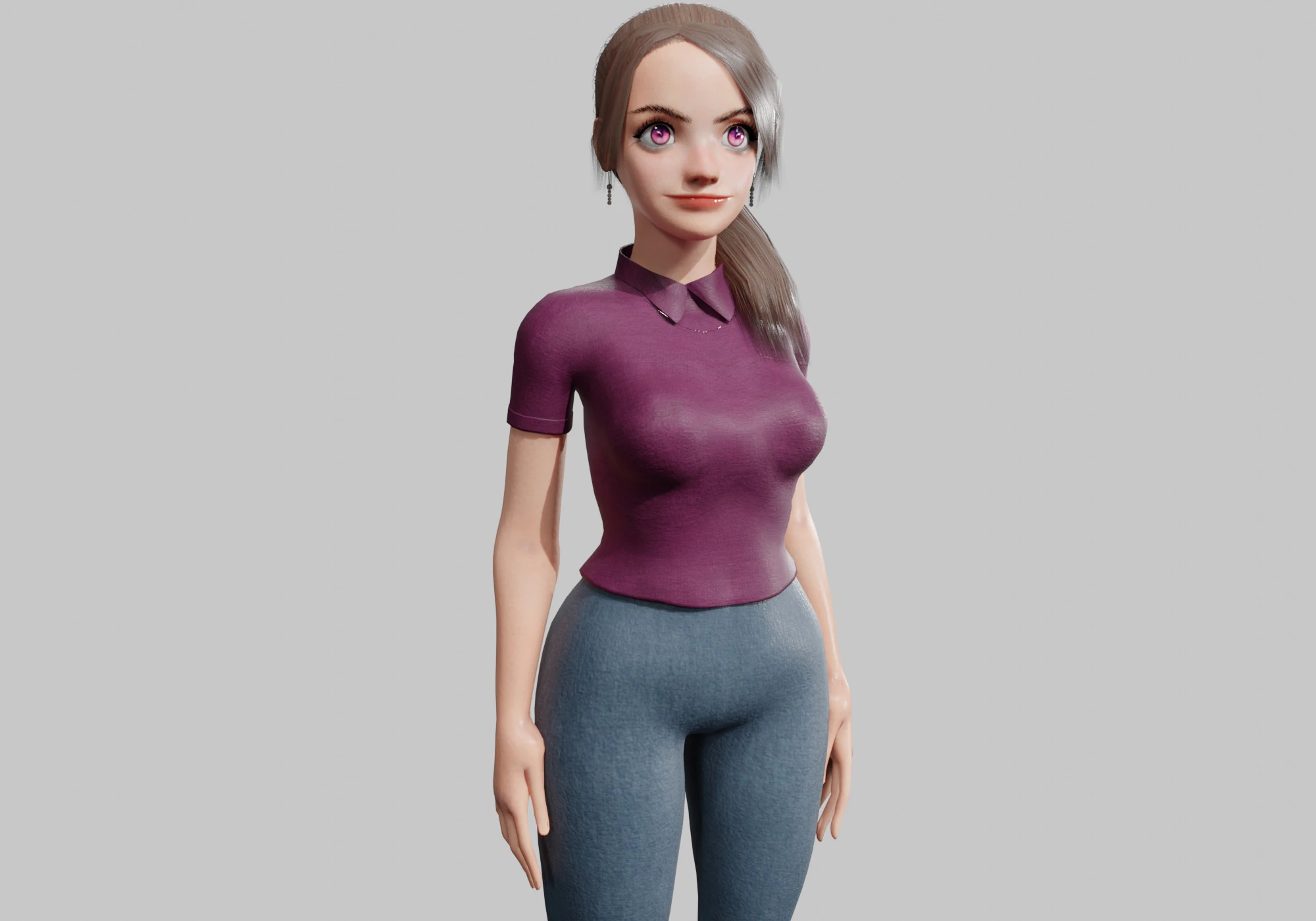 Stylized cute Woman V27454 3D Model .c4d .max .obj .3ds .fbx .stl .blend 