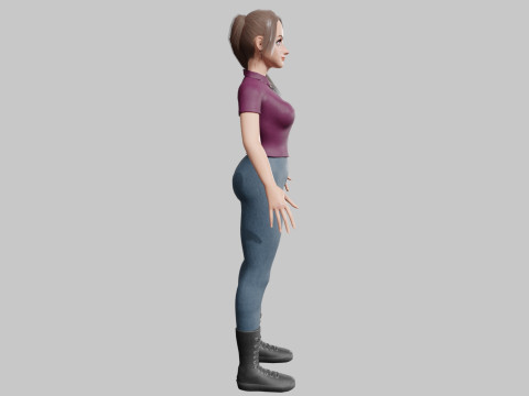 Stylized cute Woman V27454 Model 3D