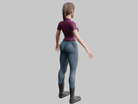 Stylized cute Woman V27454 Model 3D