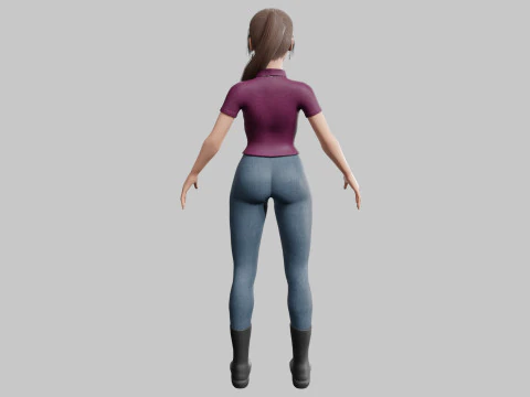 Stylized cute Woman V27454 3D Model