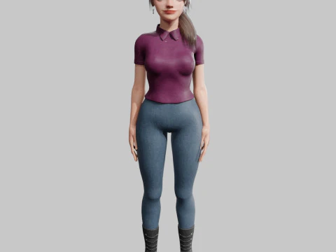 Stylized cute Woman V27454 3D Model