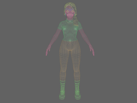 Stylized cute Woman V27454 Model 3D