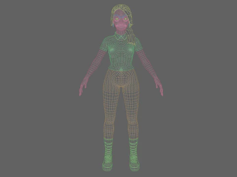 Stylized cute Woman V27454 3D Model