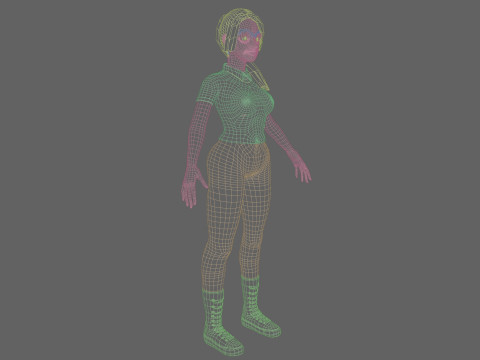 Stylized cute Woman V27454 Model 3D