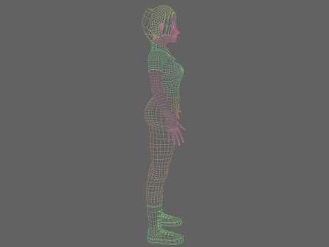 Stylized cute Woman V27454 Model 3D