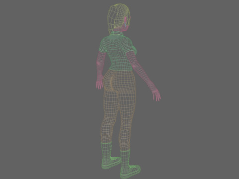 Stylized cute Woman V27454 Model 3D