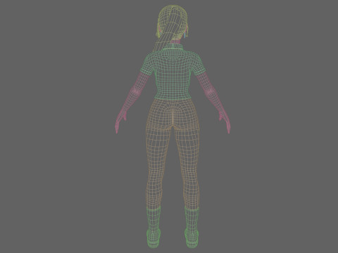 Stylized cute Woman V27454 Model 3D
