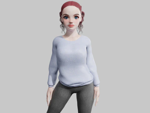 양식화된 예쁜 여자 V27524 3D 모델