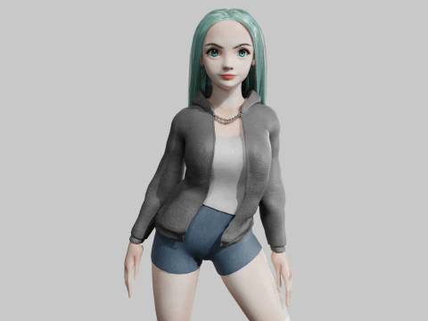 달콤한 예쁜 여자 V39865 3D 모델