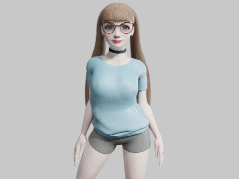 십대 귀여운 여자 V23179 3D 모델